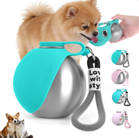 Dogs Drinking Bottle with Silicone Bowl,